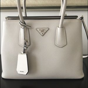 Prada Saffiano Double Turn Locked Tote